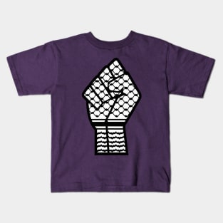 Keffiyeh Black Power Fist - Right Side - Front Kids T-Shirt